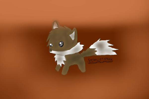Brown chibi wolf (different than my other chibi wolf)