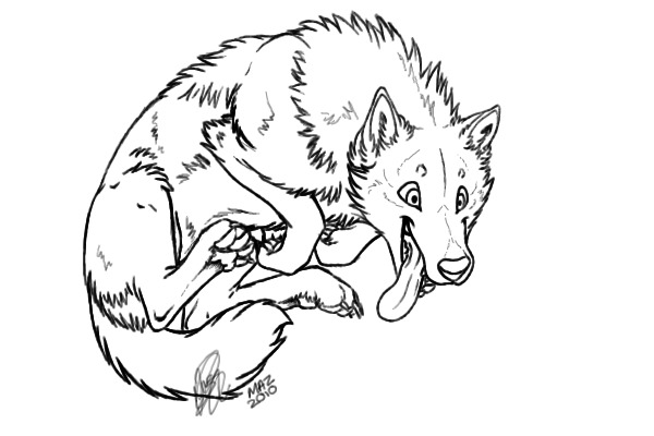 Free to use Wolf lineart 2