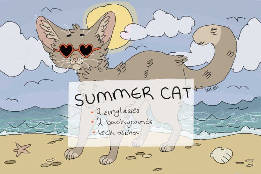summertime cat lineart