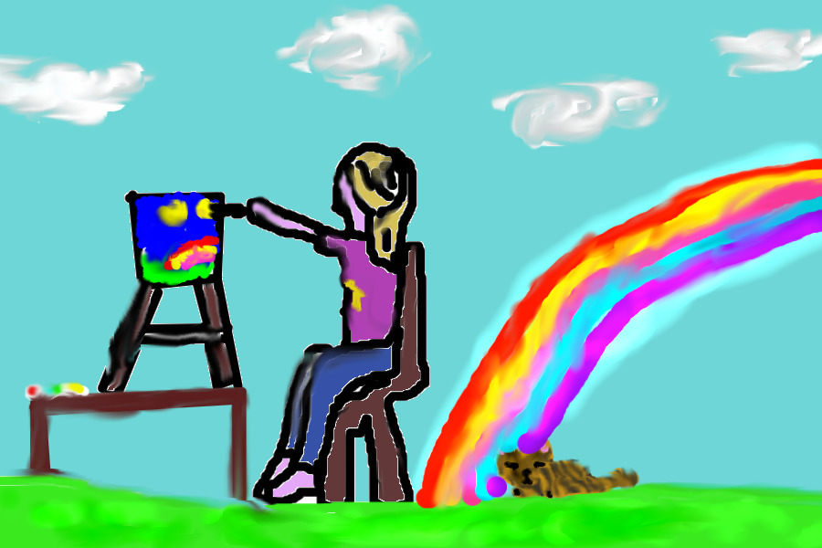 Girl Painting A Rainbow <3