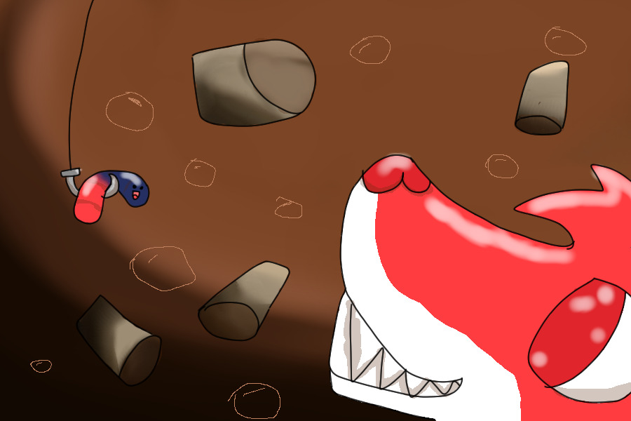 Gummy shark and gummy worm