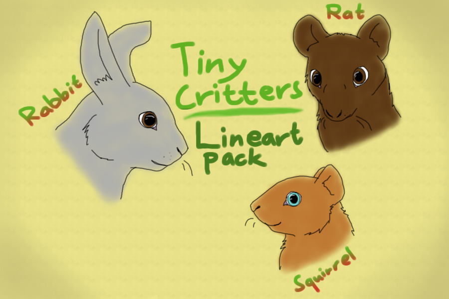 Tiny Critters - Lineart pack (rabbit, rat & squirrel)