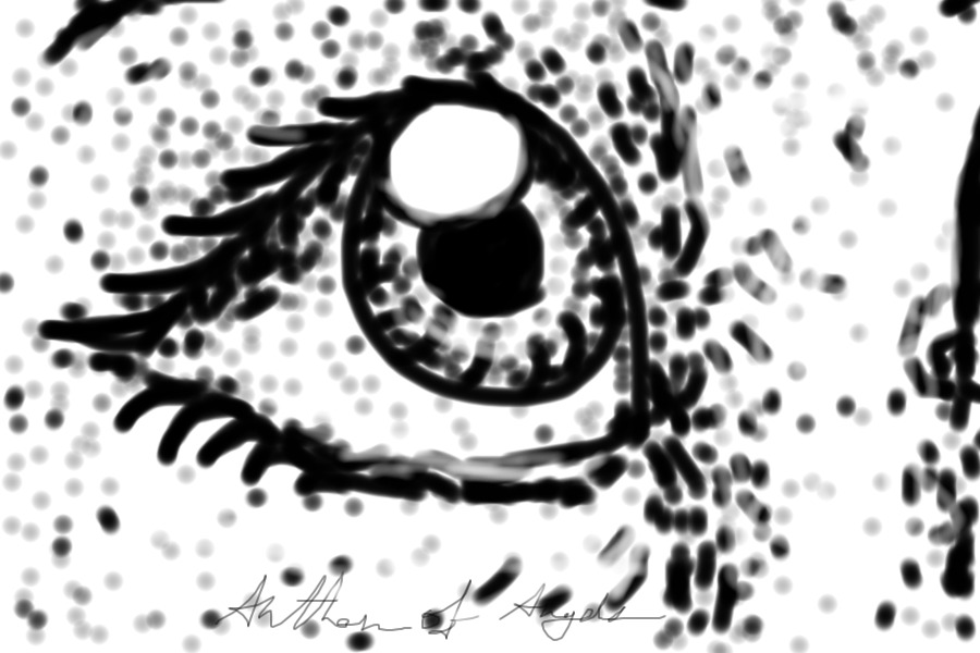 Startled eye. Polka dot shading experiment.