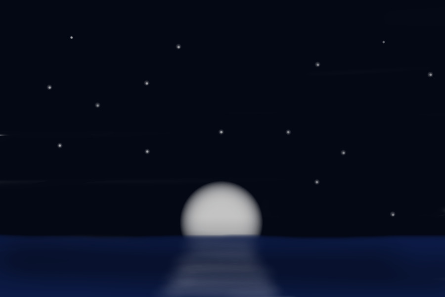 moonrise over the ocean