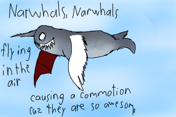Flying narwhal