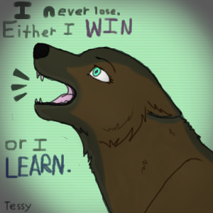 WIN or LEARN (an edited wolf art)