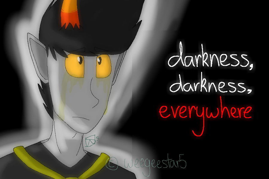 line 3 ; "darkness, darkness, everywhere"
