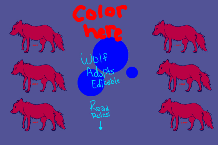 Wolf Adoptables Editable (COLOR HERE)