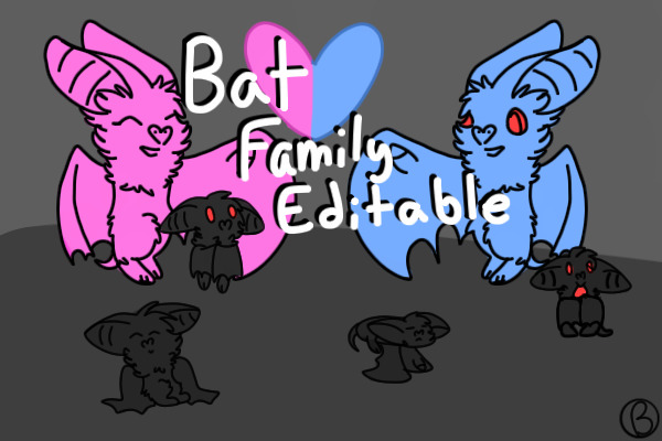 Bat Family Editable