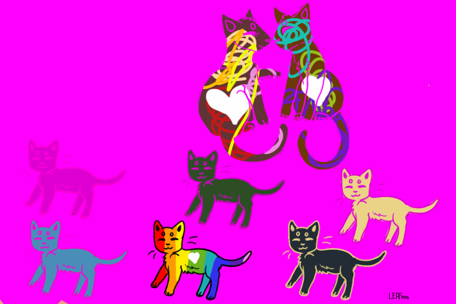 Rainbow kitties on A drawing pad ....