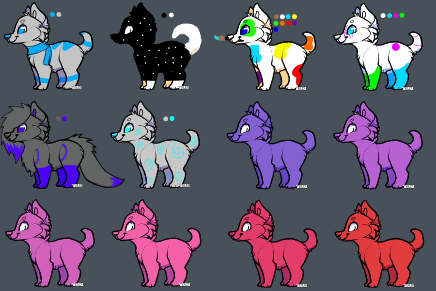 6 dogs (i didnt color the last 6)
