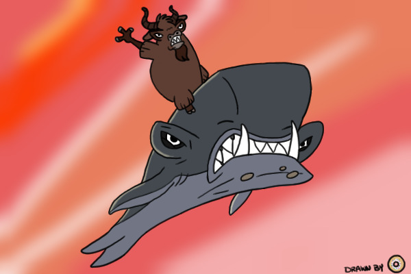 A Hammerhead Yak Riding A Hammerhead Whale!