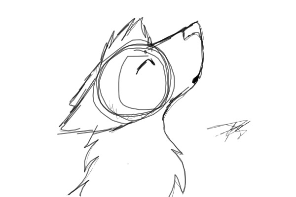 Wolf practice sketch?(First time using Oekaki)