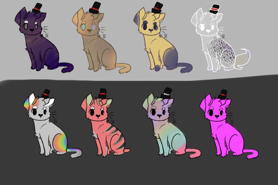 Cats in Hats Adopts !FCFS! !!Mods Move to Colored In!!