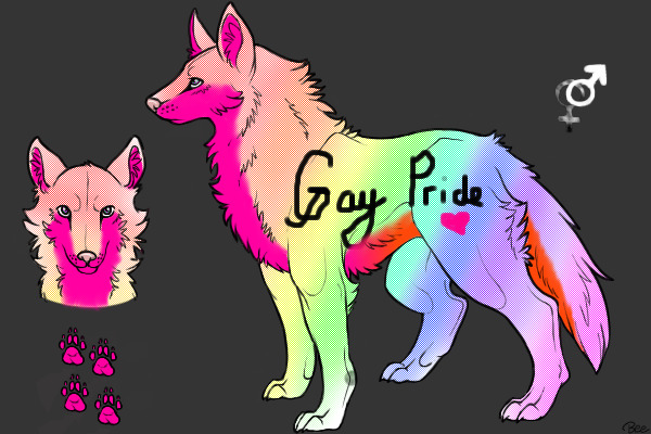 ♕1#RARE gay pride wolf adopted!♕