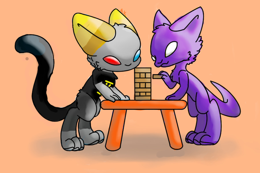 Sollux and Vincent (Purple Guy) Playing Jenga