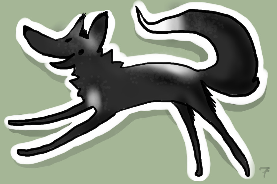 Black Fox Colored In