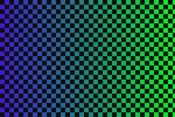 Gradient checkers test- Blue/Green
