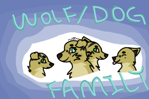 Wolf/Dog Family Editable