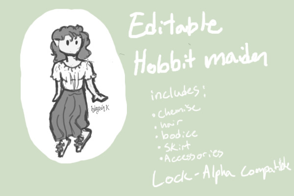 Editable Hobbit Maiden