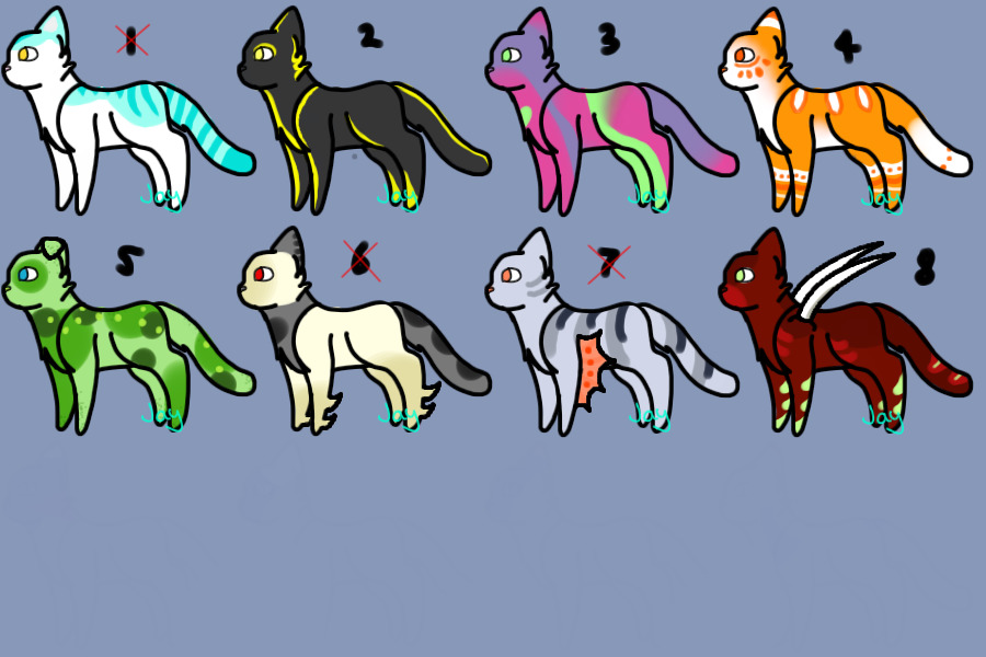 Available cat adoptable designs!