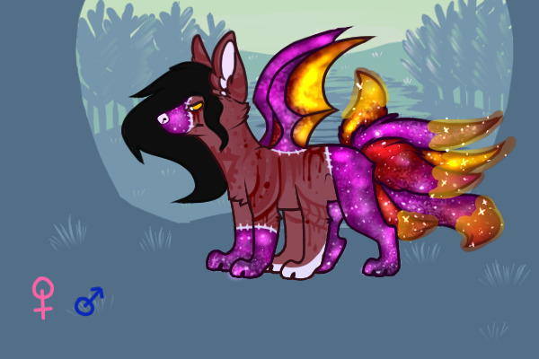 Galaxy stitch spider witch