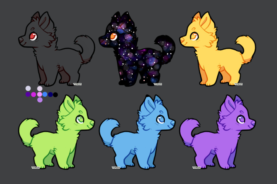 Galaxy Doge with Color Palette Attached