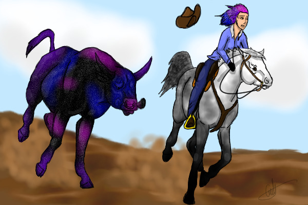 Galaxy Bull VS Horse and Rider