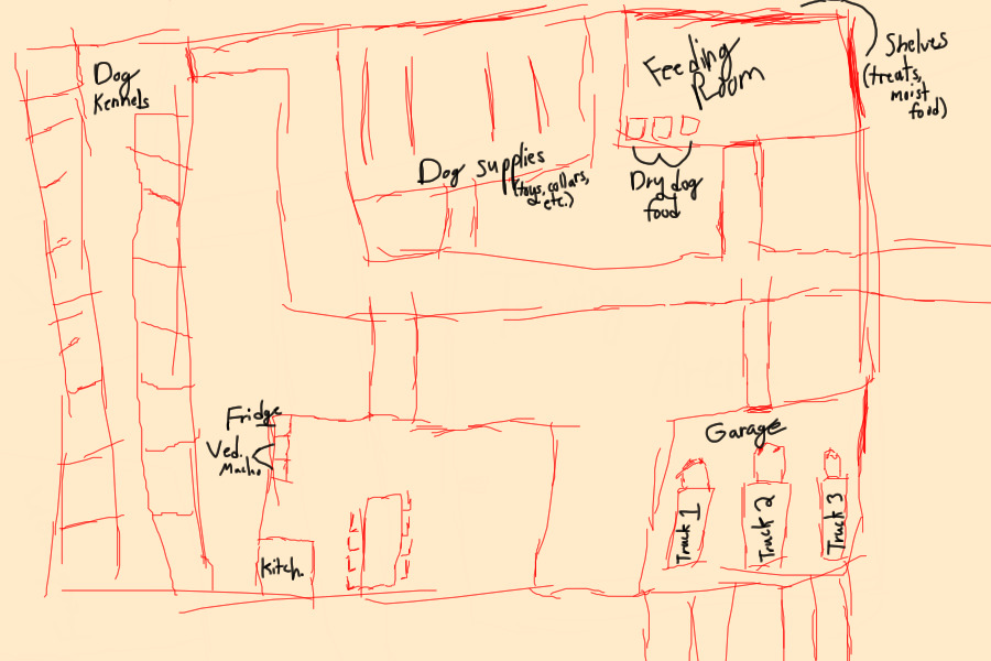 Map Sketch of Snowy Paws Kennel ~Pt. 4