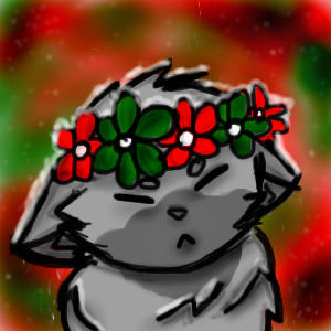 Christmas Wolfie - Colored In
