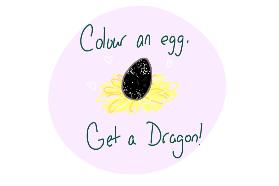 Colour an egg, get a Dragon! ~ Coloured ;)