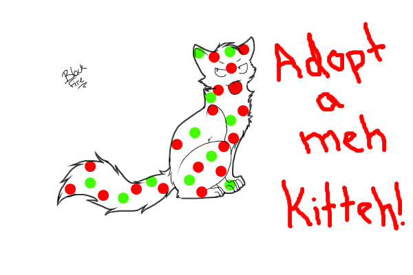 Merry X-mas "Meh" Kitteh! (For adoption)