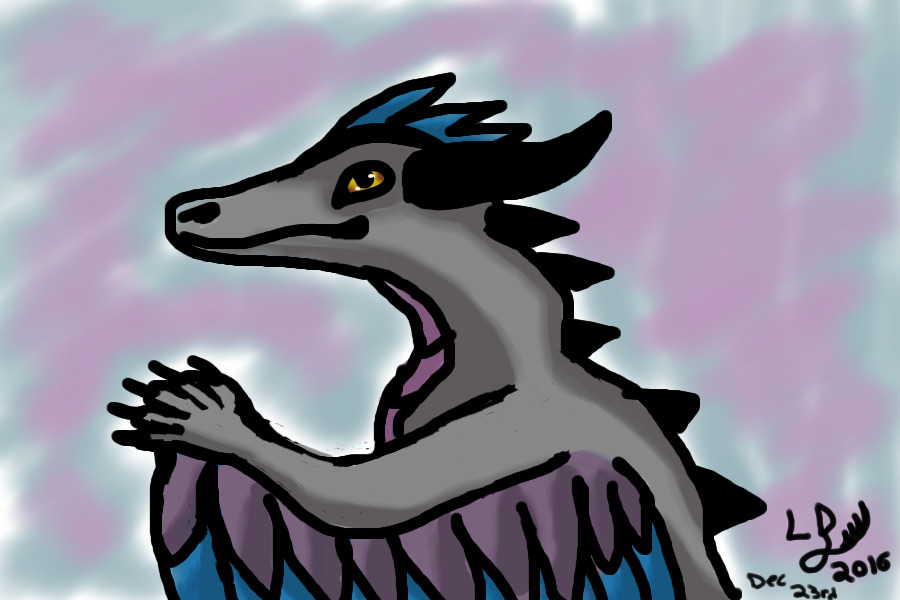 First Tablet Drawing!!! Sky the Dragon-Raptor