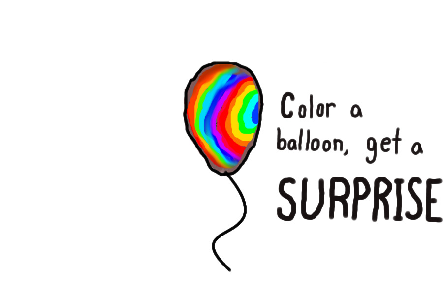 Color a balloon get a suprise!