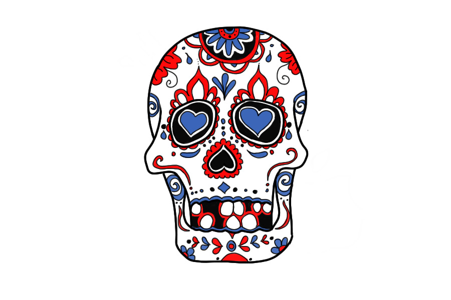 Modernised sugar skull