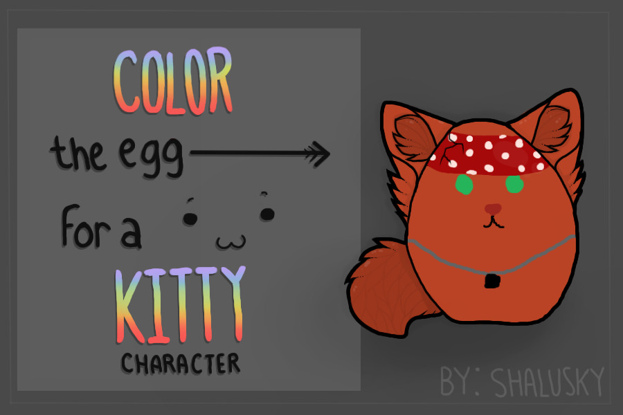 color the egg for a kitty