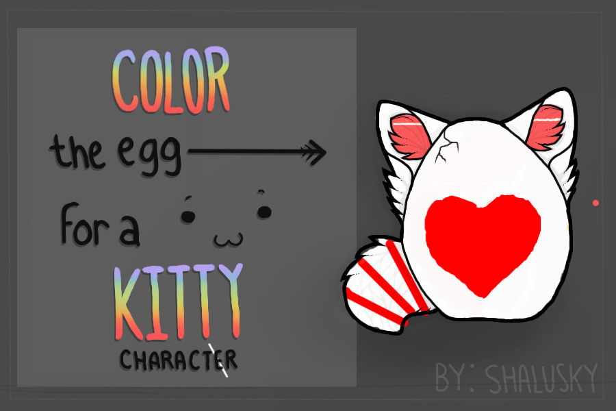 Color the egg for a kitty character