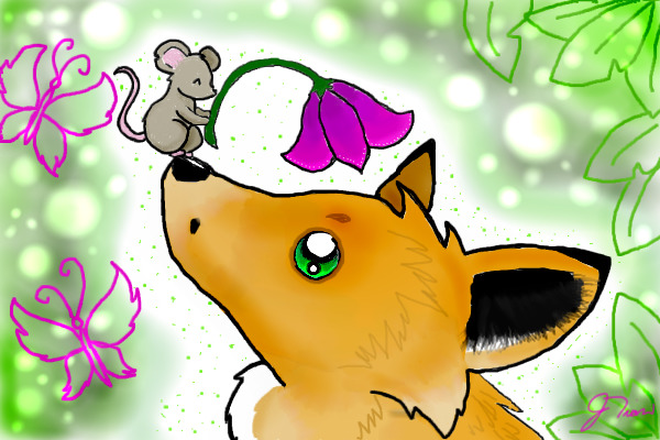 Second Oekaki: Fox and Field Mouse