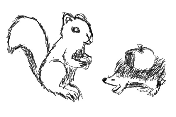 Squirrel and Hegdehog