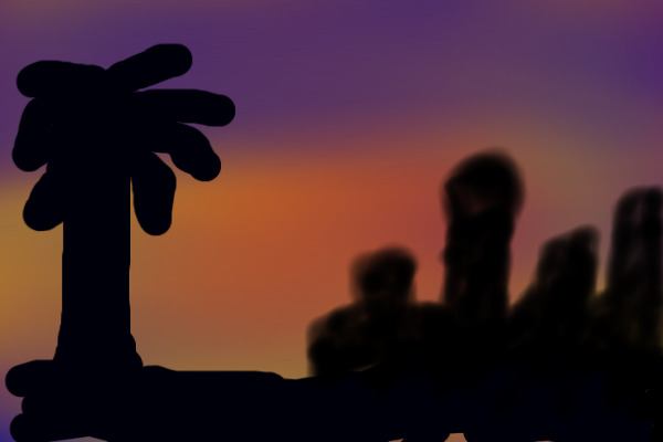 Palm Tree And City