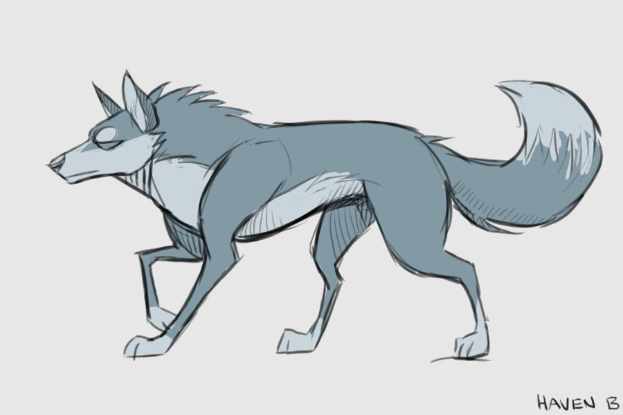 Sketchy Wolf Editable