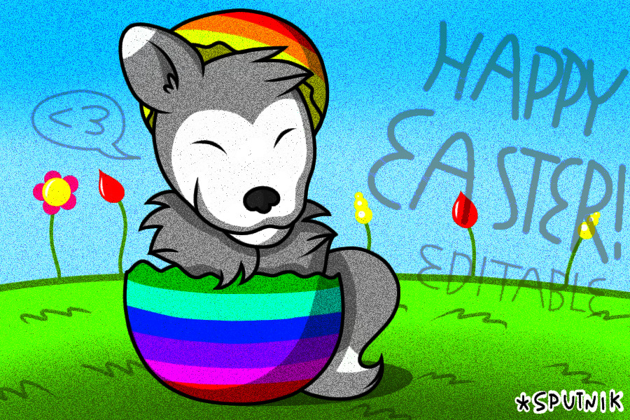 Easter Egg Pup Editable