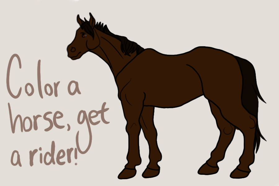 Color a horse, get a rider!!