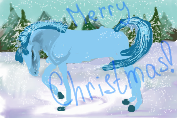 The Christmas horse that i colored in.