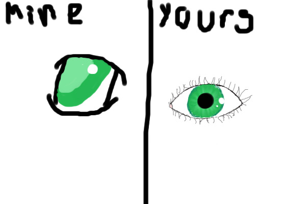 Eye comparison/ mine yours thingy