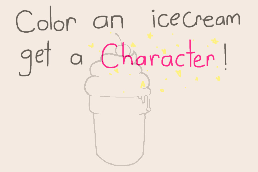 Color An Ice Cream Get A Character !