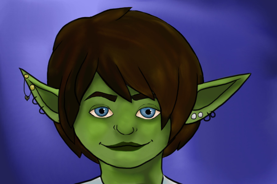 a green elf (example for my art shop)
