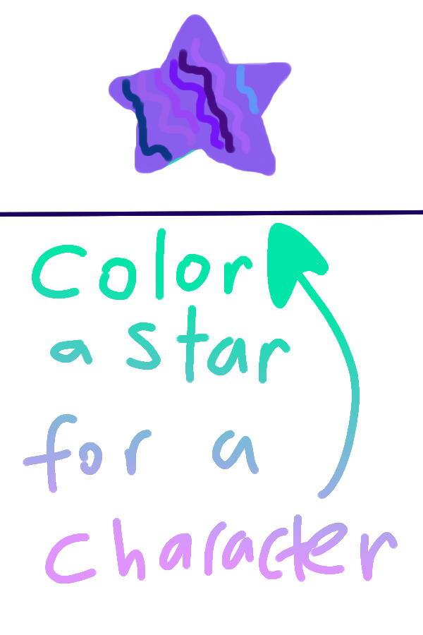 Color the star for a character tryout