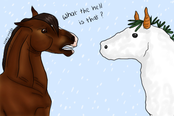 Koda vs. the snowhorse thing