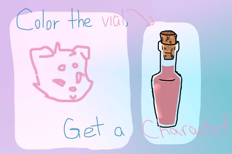 color the vial, get a character!